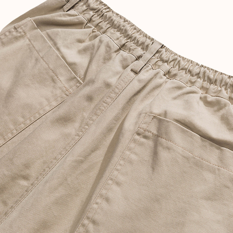 Cotton Drawstring Straight Loose Fit Pants