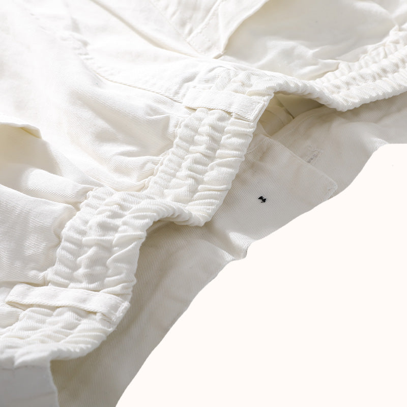 Cotton Drawstring Straight Loose Fit Pants