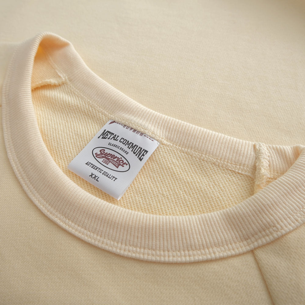 New 360g Heavy Knitted Cotton Loose Sweatshirt