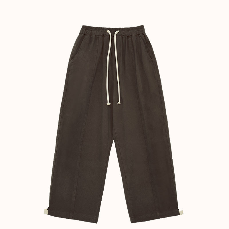 Simple Cotton Straight Loose Fit Pants
