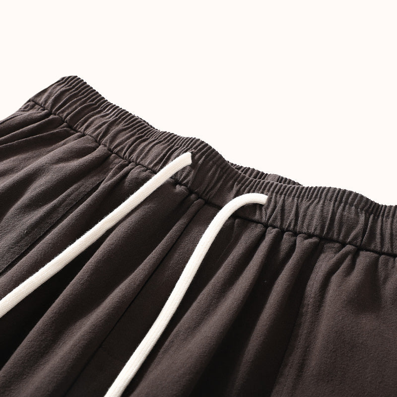 Simple Cotton Straight Loose Fit Pants