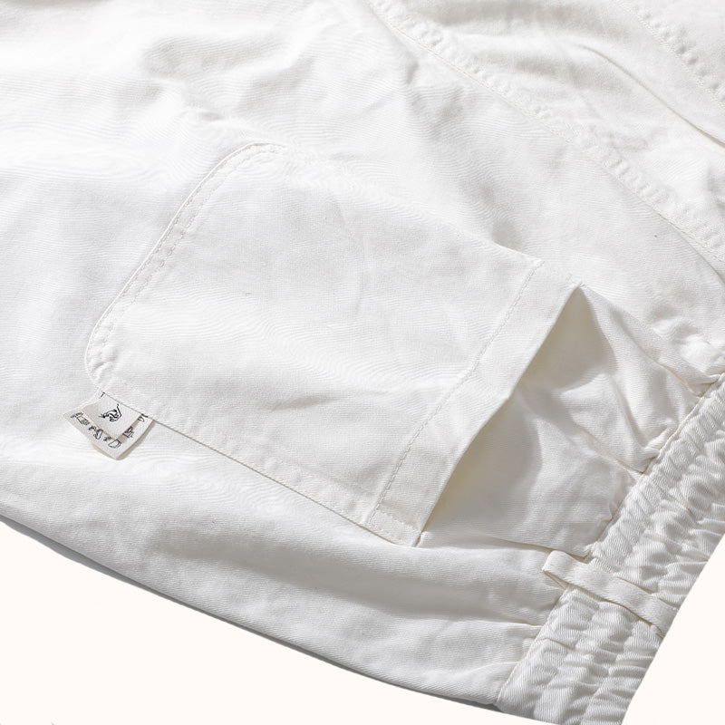 Cotton Drawstring Straight Loose Fit Pants