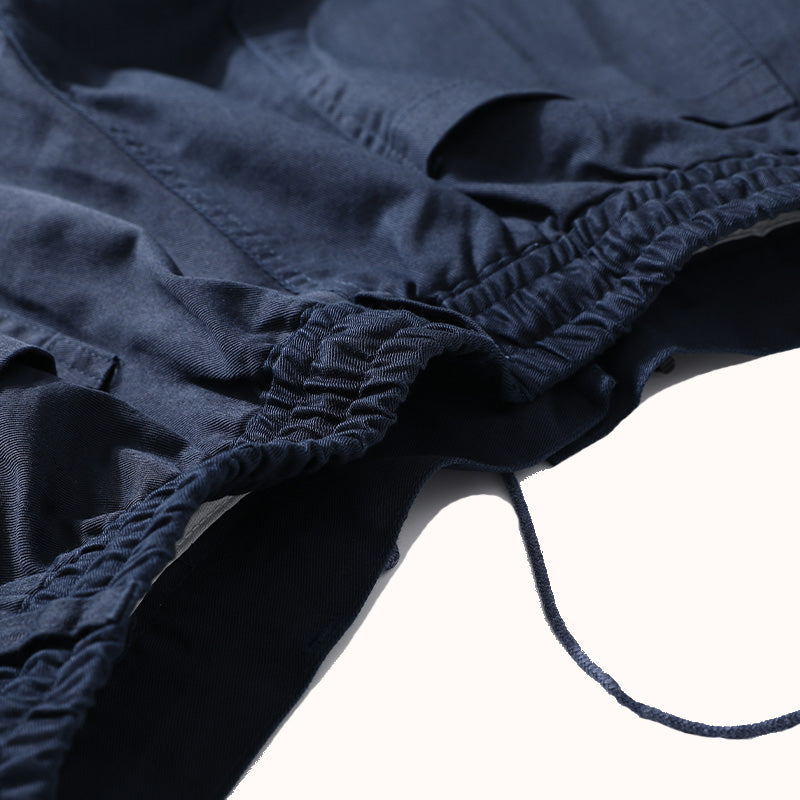 Cotton Drawstring Straight Loose Fit Pants