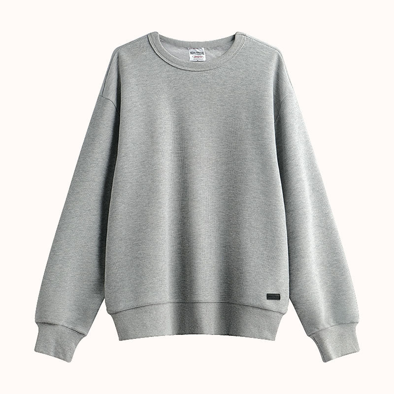 Heavyweight knitted Cotton Waffle Crew Neck Sweatshirt