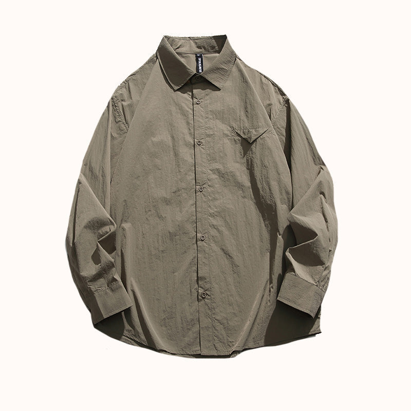 Solid Color Heavyweight Cotton Overshirt