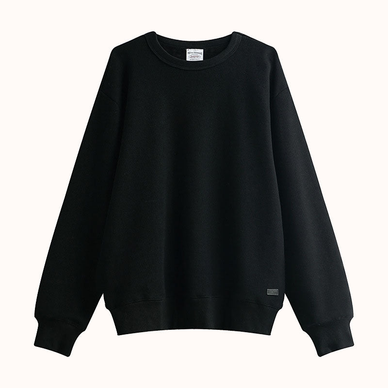 Heavyweight knitted Cotton Waffle Crew Neck Sweatshirt