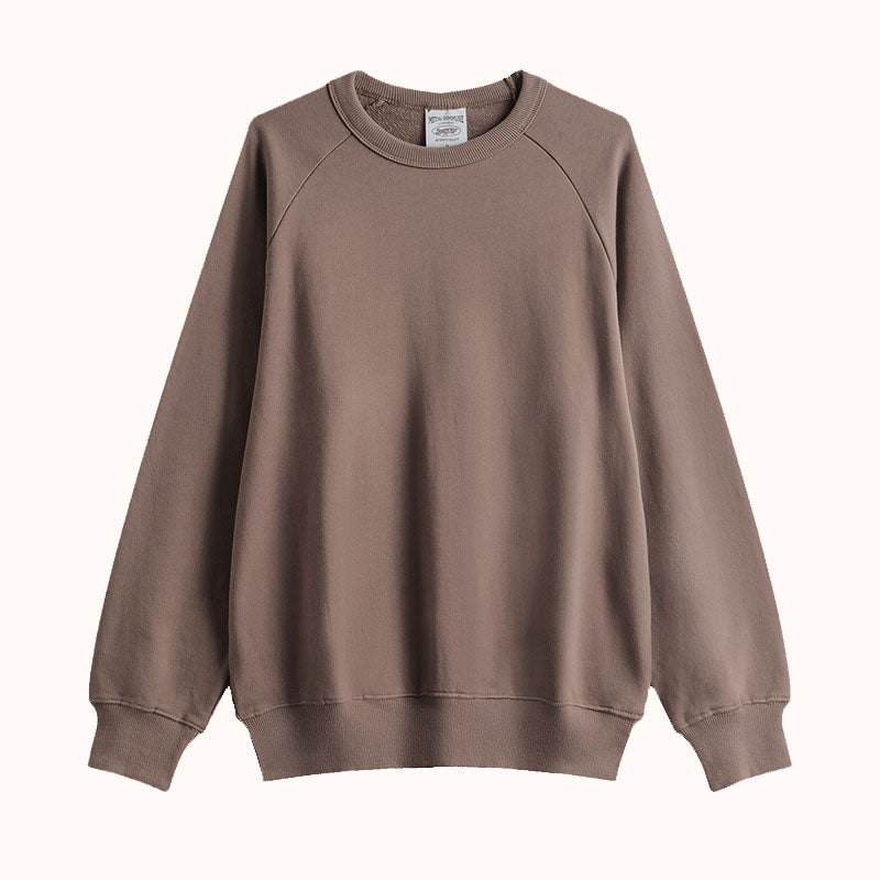 New 360g Heavy Knitted Cotton Loose Sweatshirt