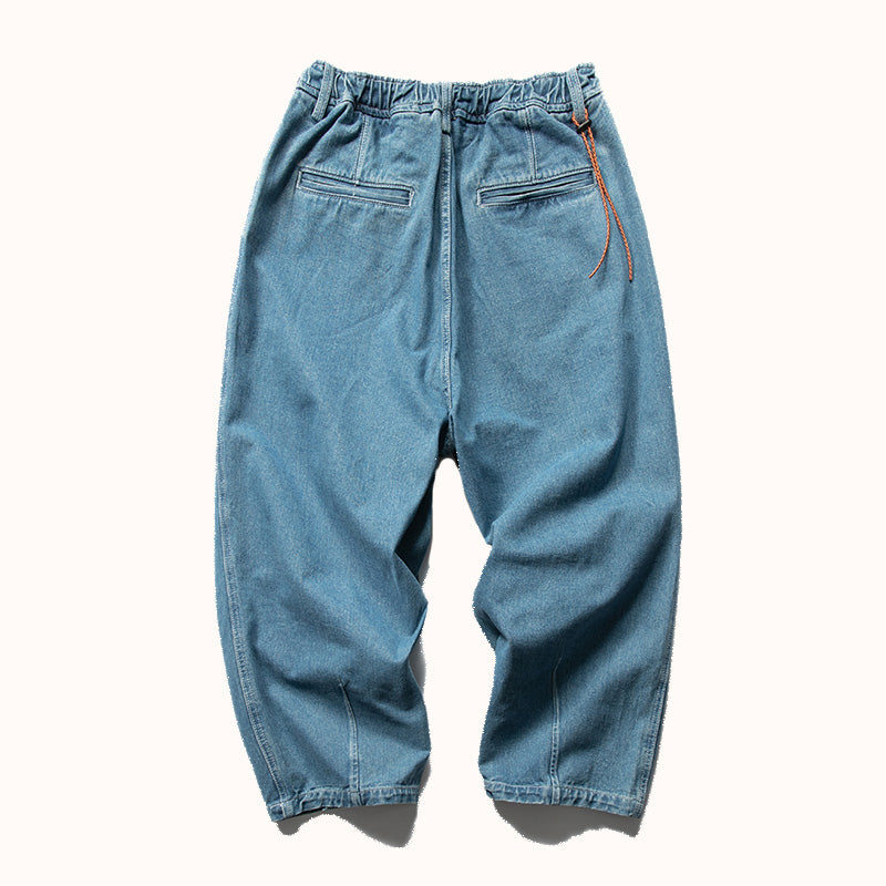 Topstitched Heavyweight Cotton Jeans