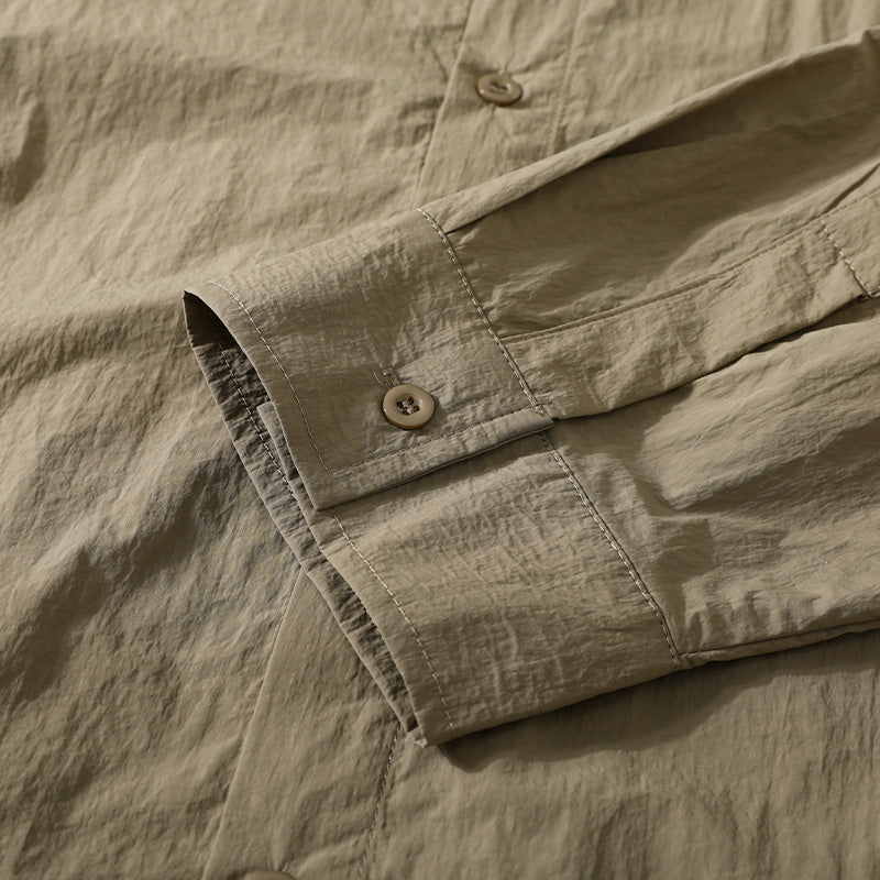 Solid Color Heavyweight Cotton Overshirt