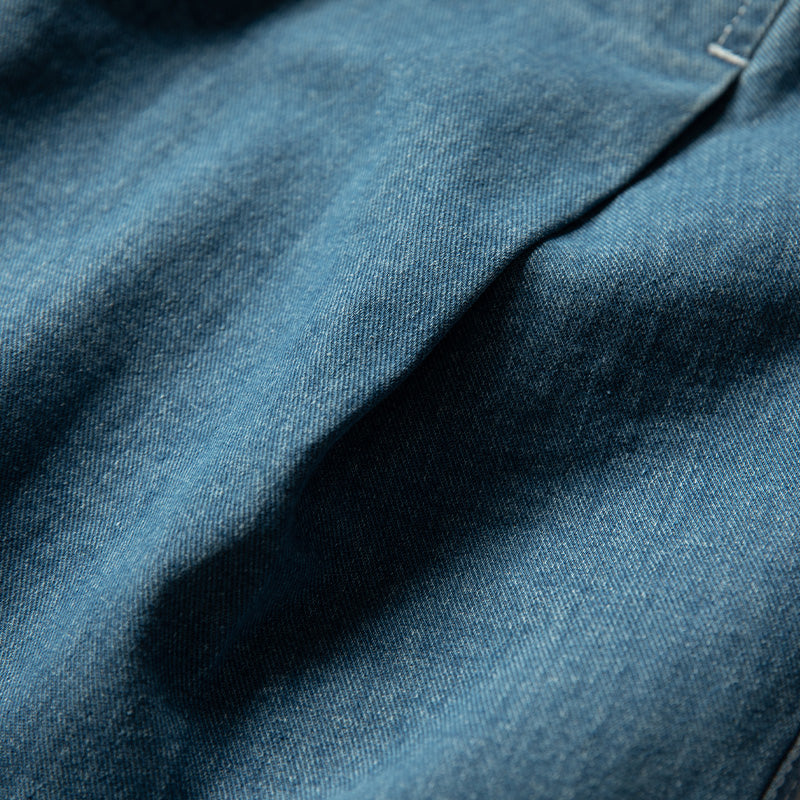 Topstitched Heavyweight Cotton Jeans