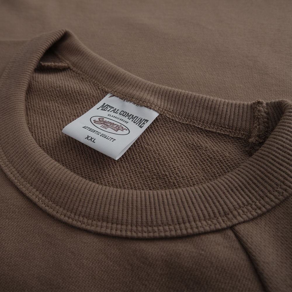 New 360g Heavy Knitted Cotton Loose Sweatshirt