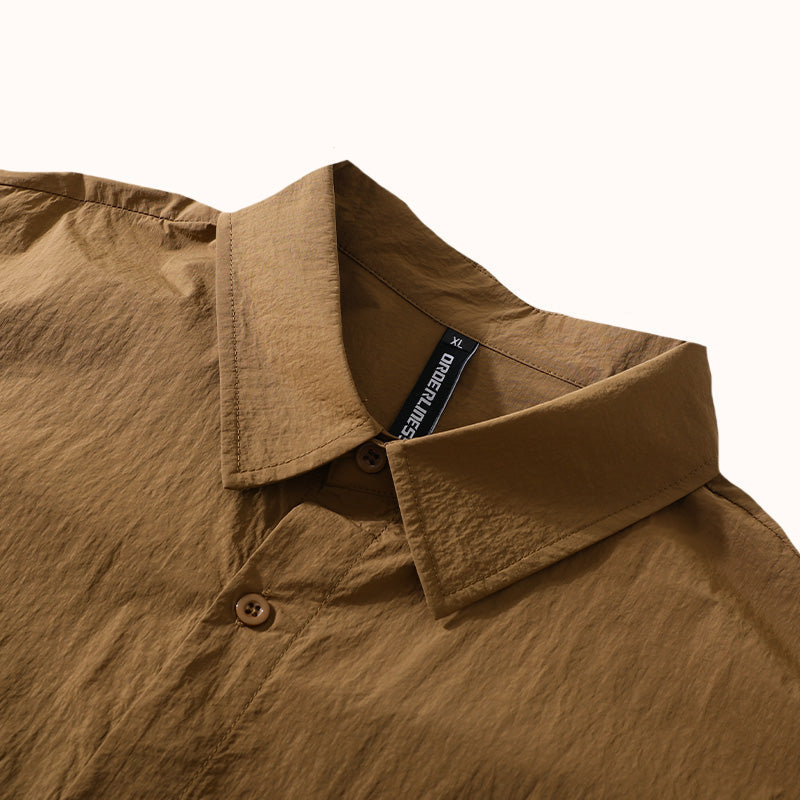 Solid Color Heavyweight Cotton Overshirt