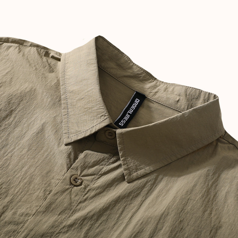 Solid Color Heavyweight Cotton Overshirt