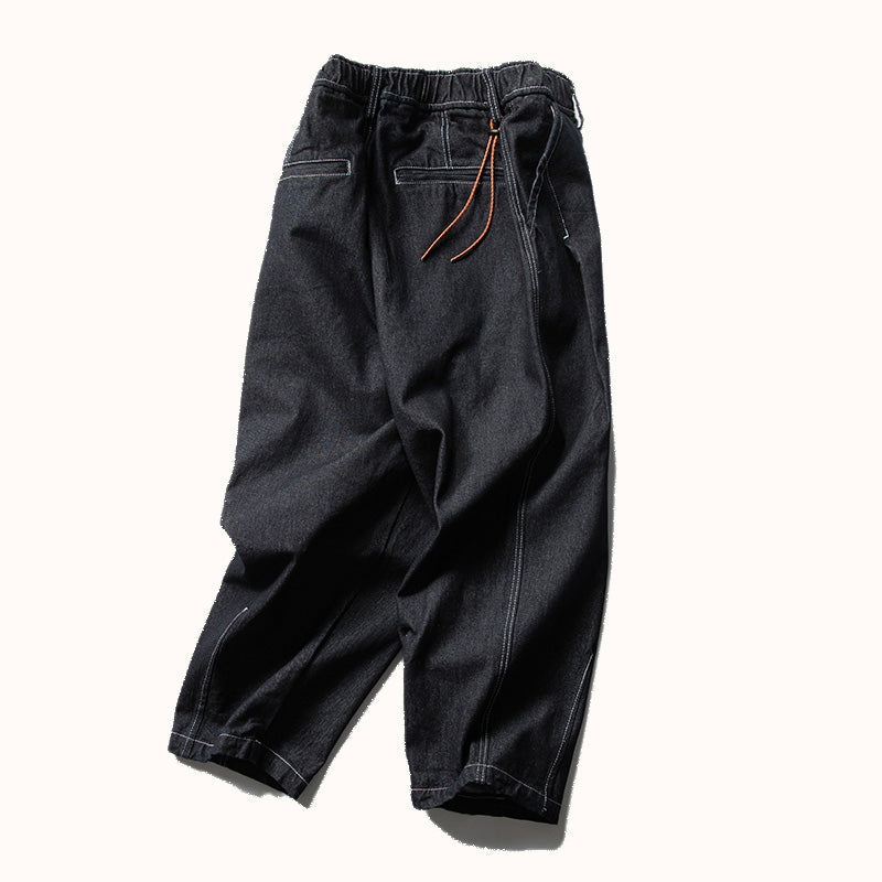 Topstitched Heavyweight Cotton Jeans