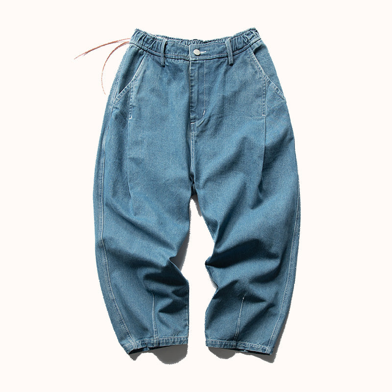 Topstitched Heavyweight Cotton Jeans