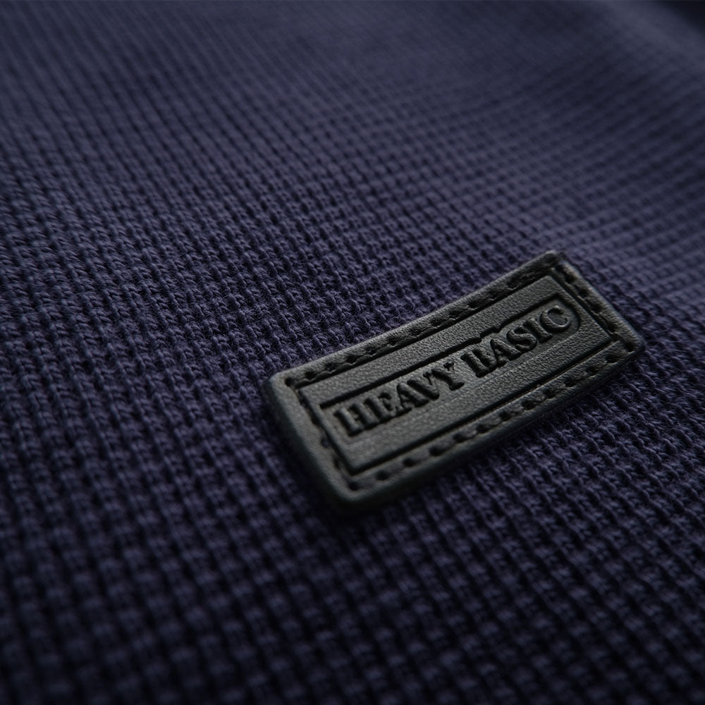 Heavyweight knitted Cotton Waffle Crew Neck Sweatshirt