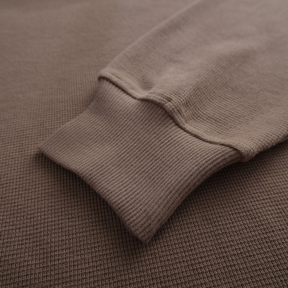 Heavyweight knitted Cotton Waffle Crew Neck Sweatshirt